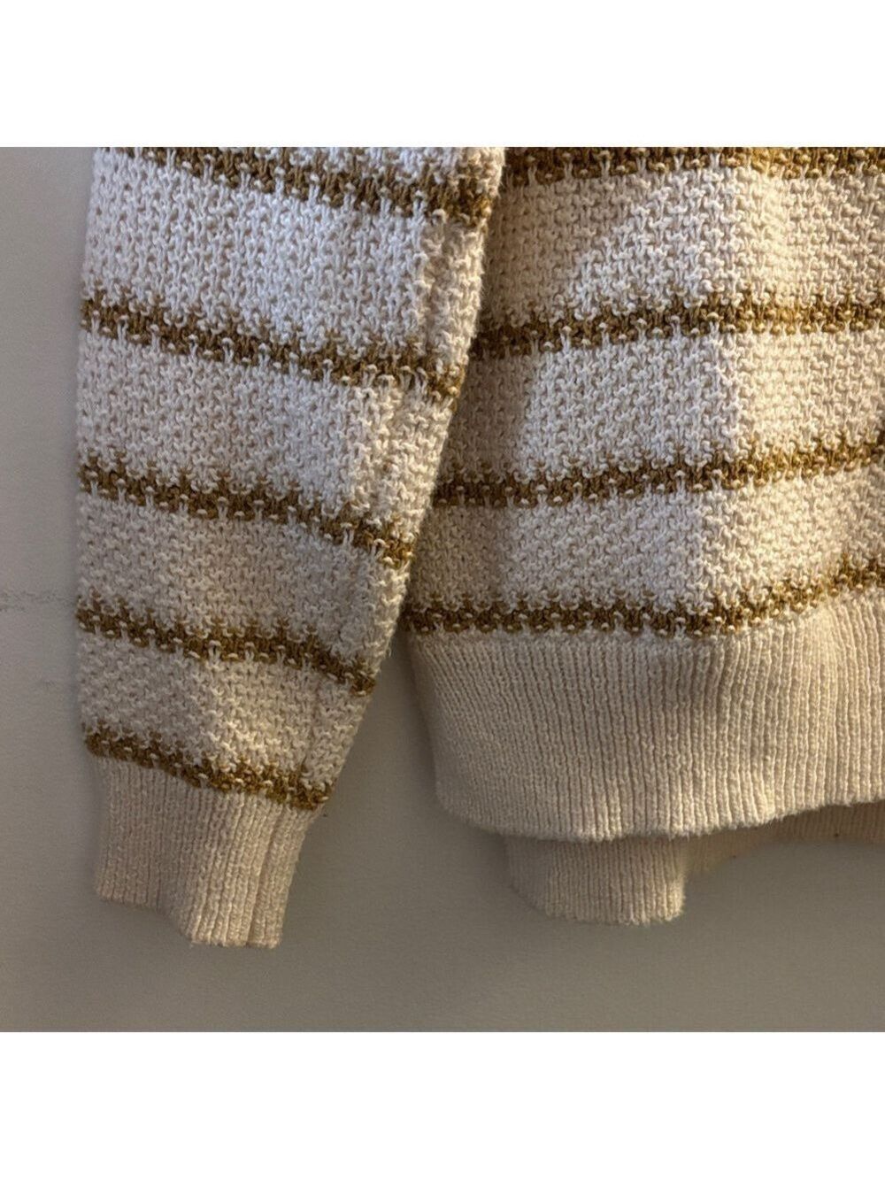 Madewell Cream and Brown Striped Turtleneck Sweater - Picture 3 of 4